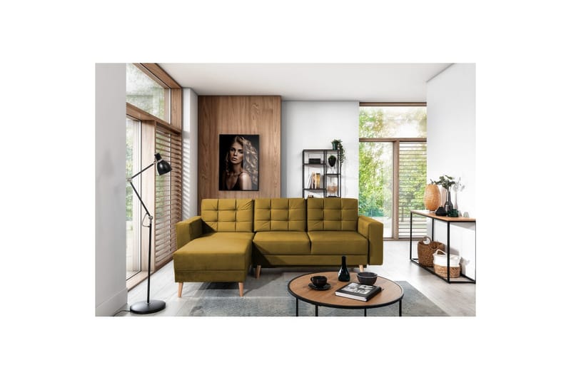 Seksjon Eltap Asgard L 248x93x162 cm, Monolith 48, Gul