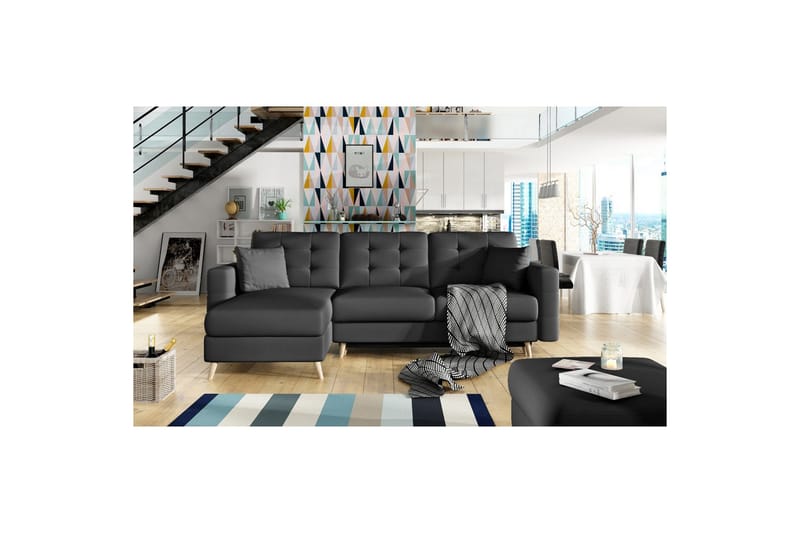 Seksjon Eltap Asgard L 248x93x162 cm - Soft 11, Svart - Møbler - Sofaer - Sofaer med sjeselong - 3 seters sofa med divan