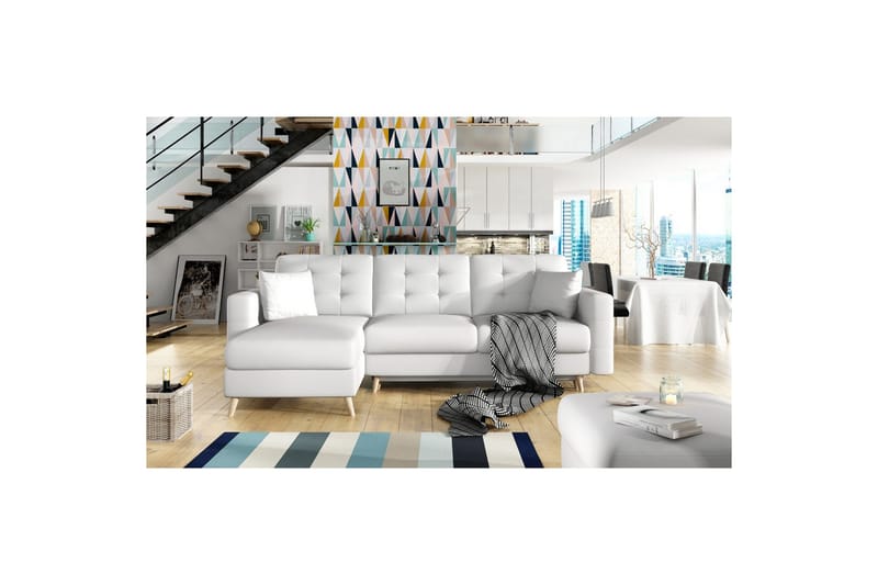 Seksjon Eltap Asgard L 248x93x162 cm - Soft 17, Hvit - Møbler - Sofaer - Sofaer med sjeselong - 3 seters sofa med divan