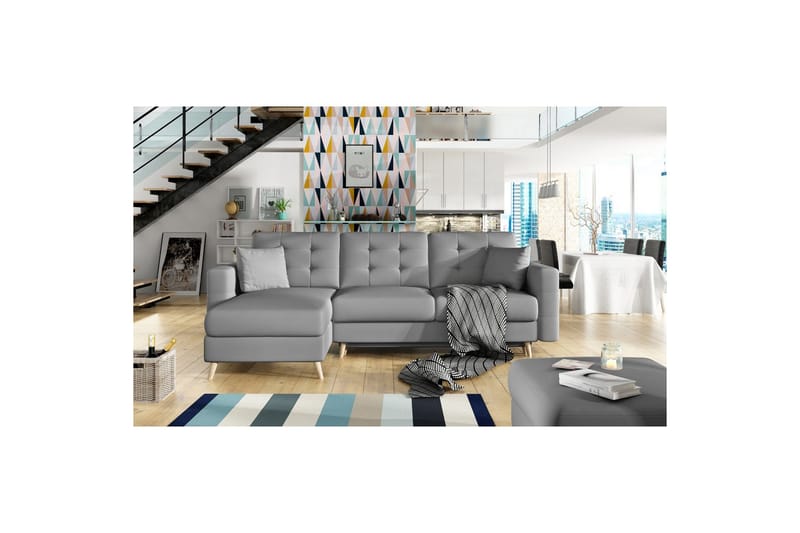 Seksjon Eltap Asgard L 248x93x162 cm - Soft 29, Grå - Møbler - Sofaer - Sofaer med sjeselong - 3 seters sofa med divan