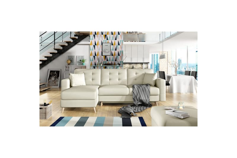 Seksjon Eltap Asgard L 248x93x162 cm - Soft 33, Beige - Møbler - Sofaer - Sofaer med sjeselong - 3 seters sofa med divan