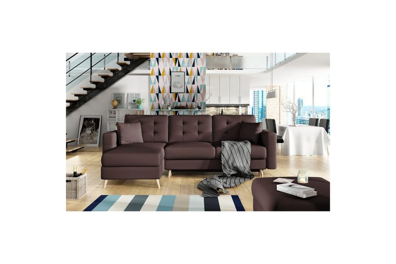 Seksjon Eltap Asgard L 248x93x162 cm - Soft 66, Mørk Brun - Møbler - Sofaer - Sofaer med sjeselong - 3 seters sofa med divan