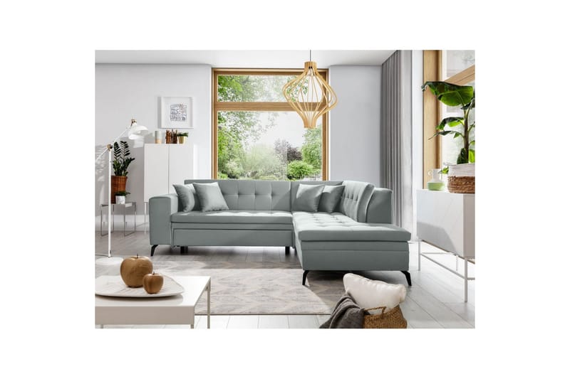 Seksjon Eltap Lanvin 260x210x93 cm - Savoi 100, Grå, Høyre - Møbler - Sofaer - Sofaer med sjeselong - 4 seters sofa med divan