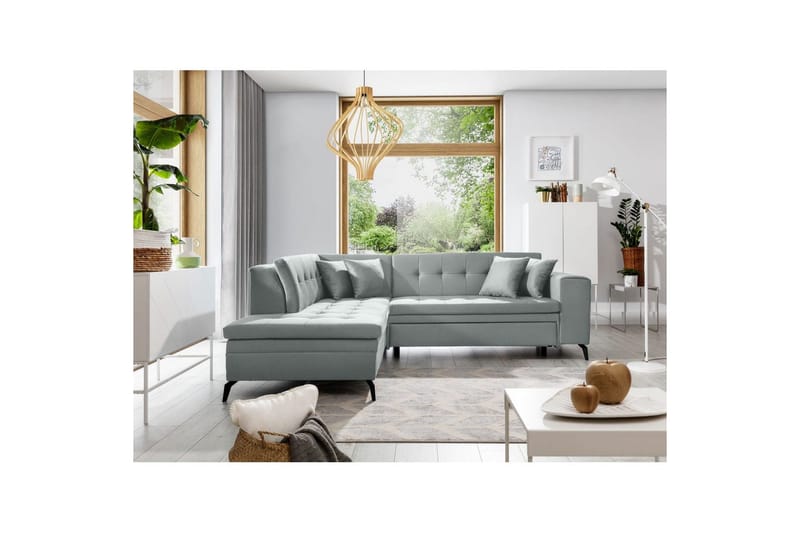 Seksjon Eltap Lanvin 260x210x93 cm - Savoi 100, Grå, Venstre - Møbler - Sofaer - Sofaer med sjeselong - 4 seters sofa med divan
