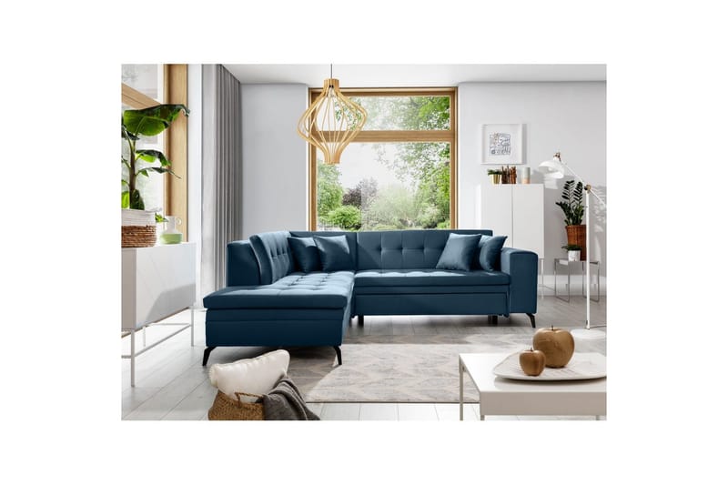 Seksjon Eltap Lanvin 260x210x93 cm - Savoi 40, Blå, Venstre - Møbler - Sofaer - Sofaer med sjeselong - 4 seters sofa med divan