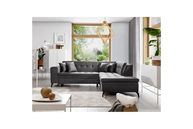 Seksjon Eltap Lanvin 260x210x93 cm - Savoi 6, Mørk Grå, Høyre - Møbler - Sofaer - Sofaer med sjeselong - 4 seters sofa med divan
