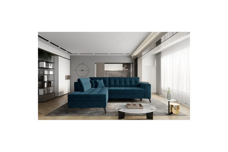 Seksjon Eltap Lanvin 260x210x93 cm - Velvetmat 40, Venstre - Møbler - Sofaer - Sofaer med sjeselong - 4 seters sofa med divan