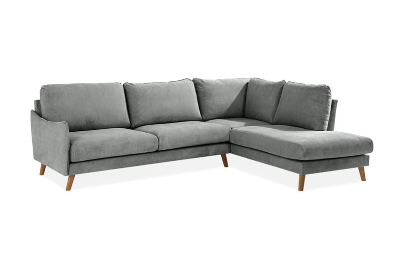 Sjeselongsofa Colt Lyx Høyre - Grå/Eik - 4 seters sofa med divan - Sofaer med sjeselong