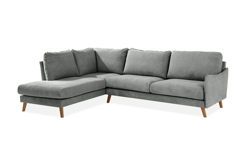 Sjeselongsofa Colt Lyx Venstre - Grå/Eik - 4 seters sofa med divan - Sofaer med sjeselong