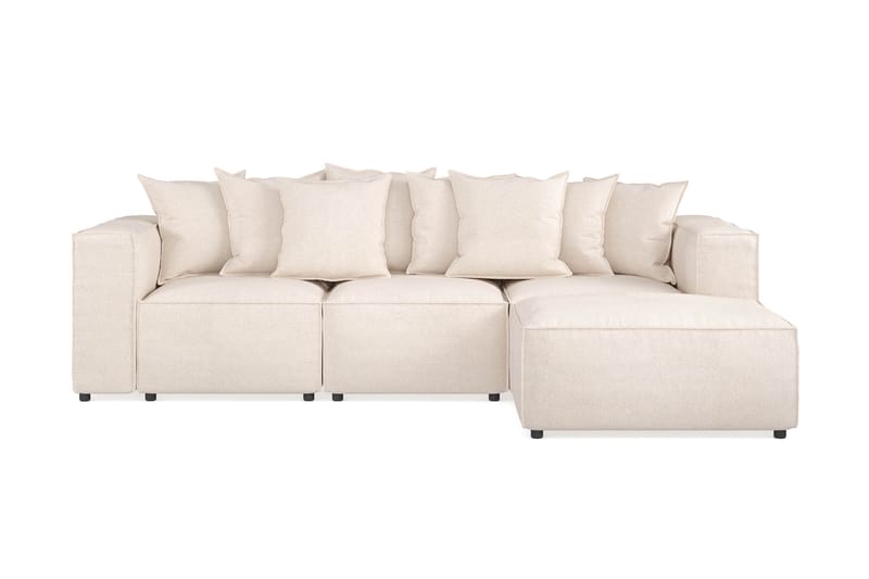 Sofa 3-seters m. Divan Narender - Beige - 3 seters sofa med divan - Sofaer med sjeselong