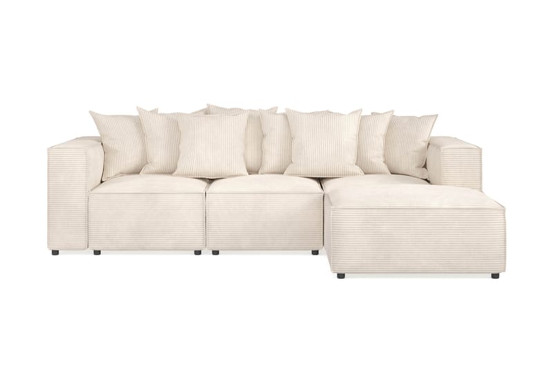 Sofa 3-seters m. Divan Narender - Beige - 3 seters sofa med divan - Sofaer med sjeselong