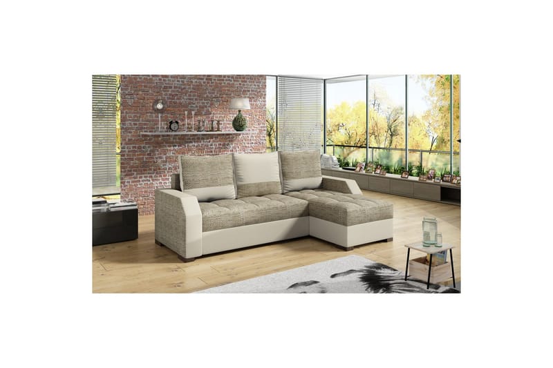 Sofa Eltap Aris 250x90 x150 cm - Berlin 03, Soft 33, Beige - Møbler - Sofaer - Sofaer med sjeselong - 3 seters sofa med divan