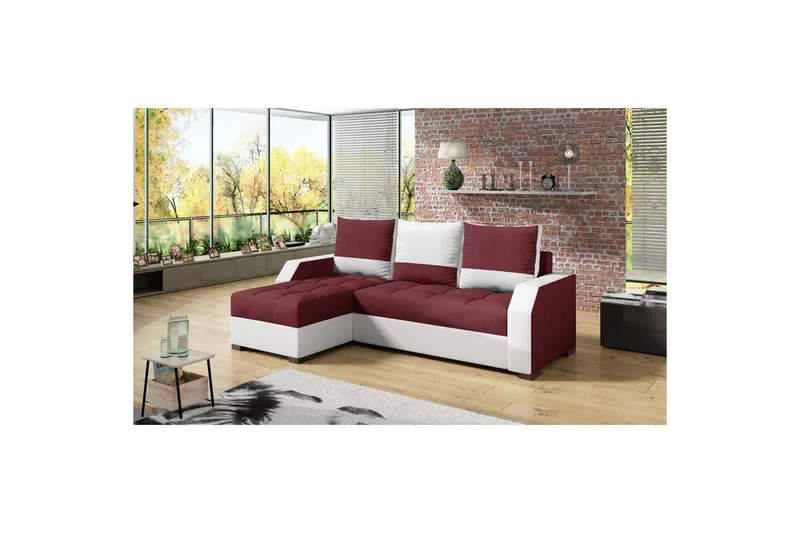 Sofa Eltap Aris 250x90 x150 cm, Malmo Ny 63, Soft 17, Rød, Hvit