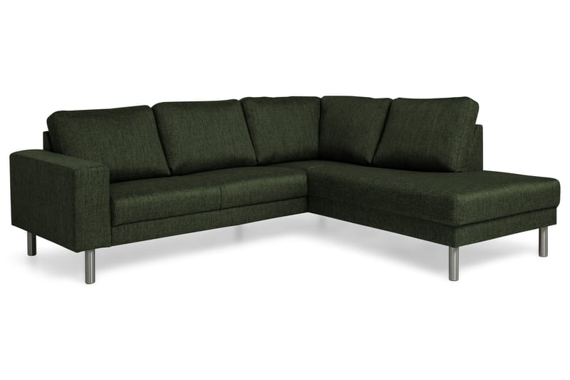 Sofa Erstavik 4-seter med Sjeselong Høyre - Grønn - 4 seters sofa med divan - Sofaer med sjeselong