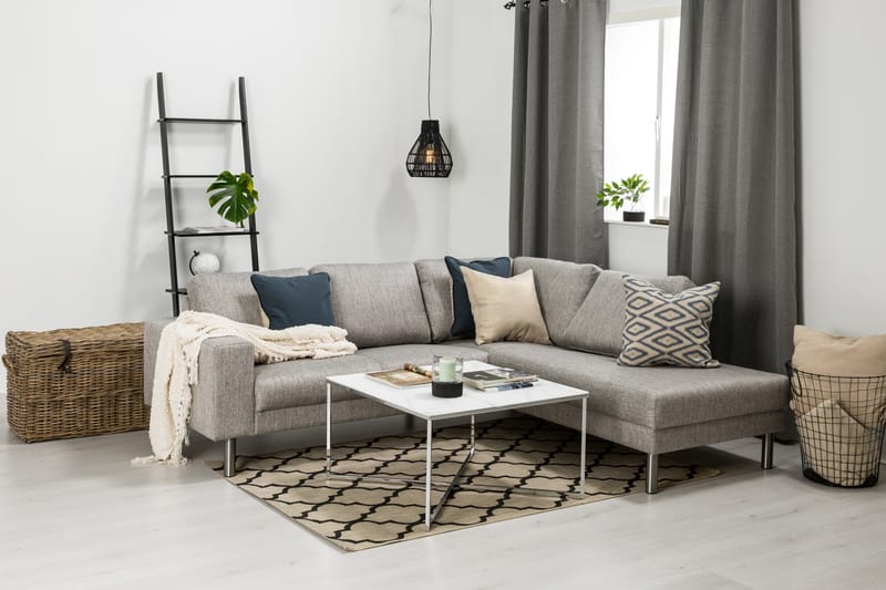 Sofa Erstavik 4-seter med Sjeselong Høyre - Lysgrå - 4 seters sofa med divan - Sofaer med sjeselong