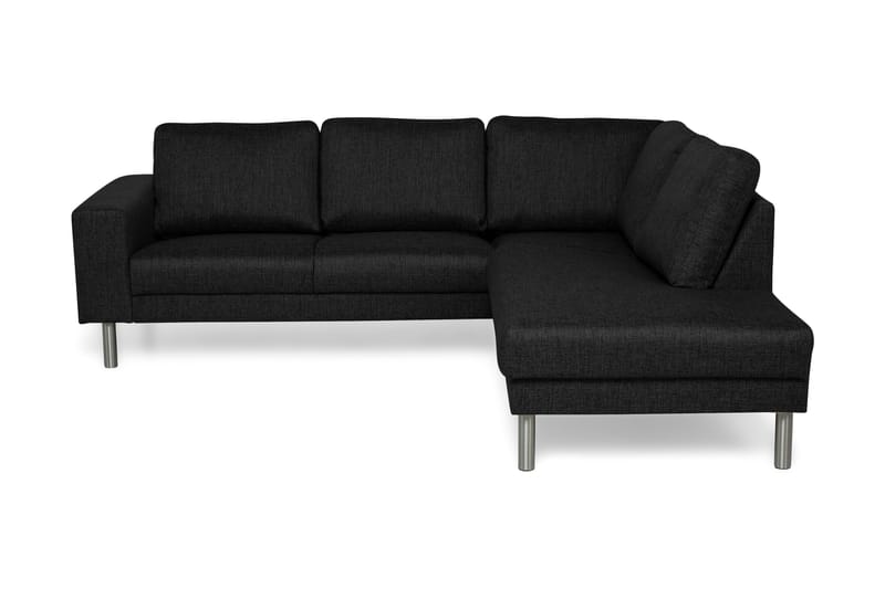 Sofa Erstavik 4-seter med Sjeselong Høyre - Svart - 4 seters sofa med divan - Sofaer med sjeselong