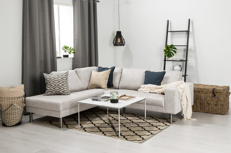 Sofa Erstavik 4-seter med Sjeselong Venstre - Beige - 4 seters sofa med divan - Sofaer med sjeselong