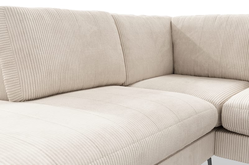 Sofa Friday Lyx 4-seter med Sjeselong Venstre - Beige - Sofaer med sjeselong