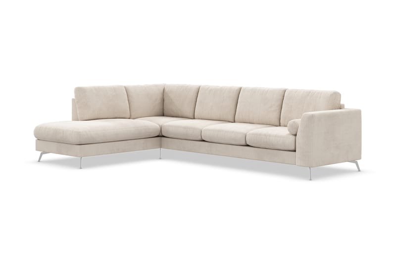 Sofa Friday Lyx 4-seter med Sjeselong Venstre - Beige - Sofaer med sjeselong