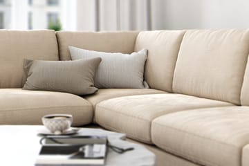 Sofa Friday Lyx 4-seter med Sjeselong Venstre - Beige/Fløyel - Møbler - Sofaer - Sofaer med sjeselong - 4 seters sofa med divan