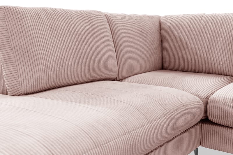 Sofa Friday Lyx 4-seter med Sjeselong Venstre - Rosa - Sofaer med sjeselong