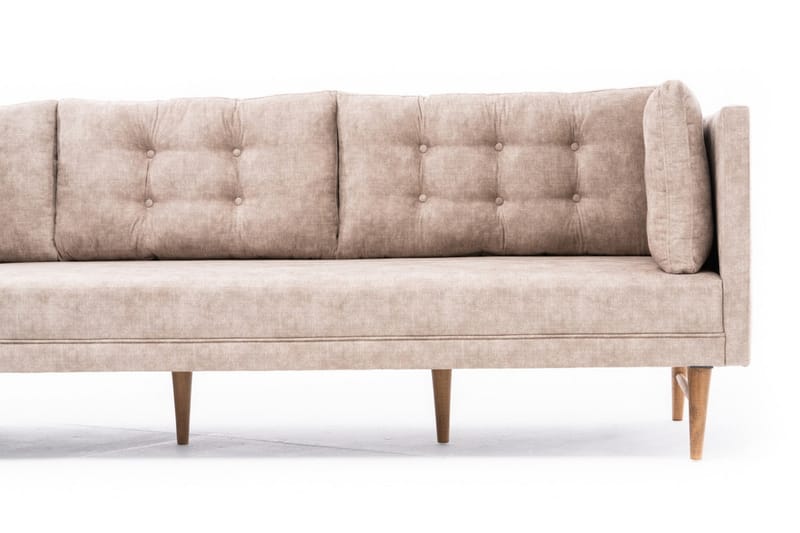 Sofa m. Divan Cote 4-seters - Krem - 4 seters sofa med divan - Sofaer med sjeselong