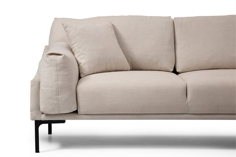 Sofa m. Divan Lumsden 4-seters - Krem - 4 seters sofa med divan - Sofaer med sjeselong