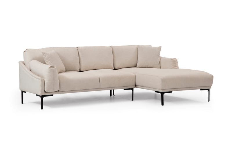 Sofa m. Divan Lumsden 4-seters - Krem - 4 seters sofa med divan - Sofaer med sjeselong