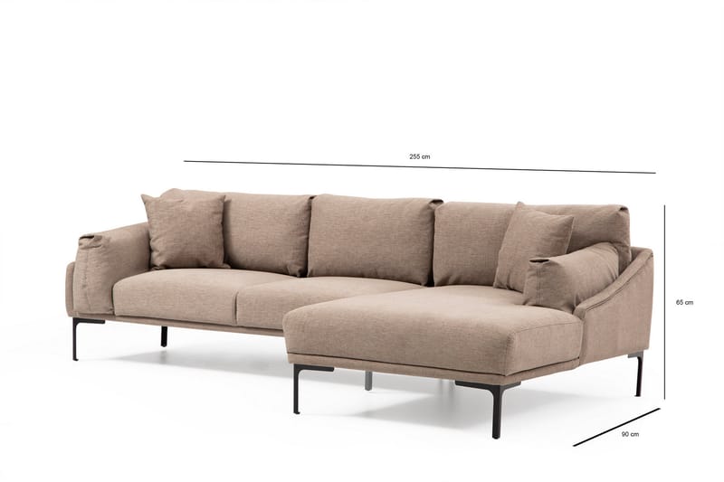 Sofa m. Divan Lumsden 4-seters - Mocha - 4 seters sofa med divan - Sofaer med sjeselong