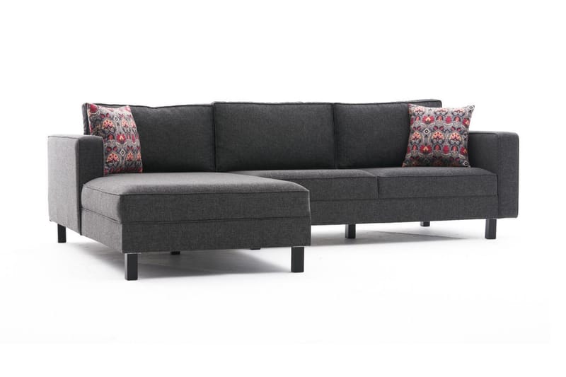 Sofa m. Divan Vivianna 4-seters - Antrasitt - 4 seters sofa med divan - Sofaer med sjeselong