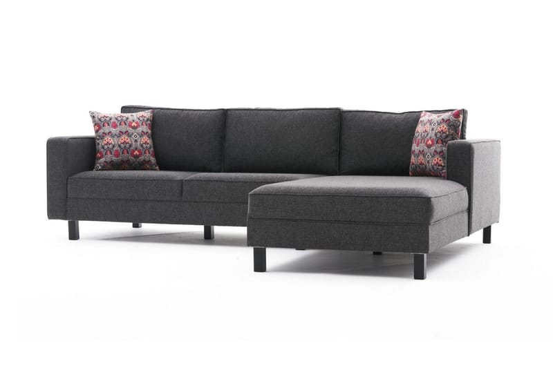 Sofa m. Divan Vivianna 4-seters - Antrasitt - 4 seters sofa med divan - Sofaer med sjeselong