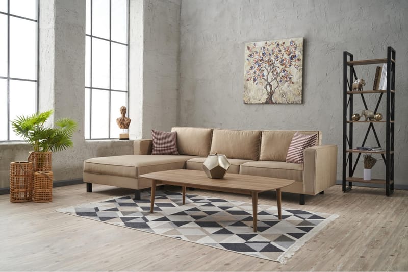 Sofa m. Divan Vivianna 4-seters - Beige - 4 seters sofa med divan - Sofaer med sjeselong