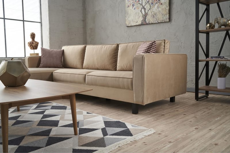 Sofa m. Divan Vivianna 4-seters - Beige - 4 seters sofa med divan - Sofaer med sjeselong