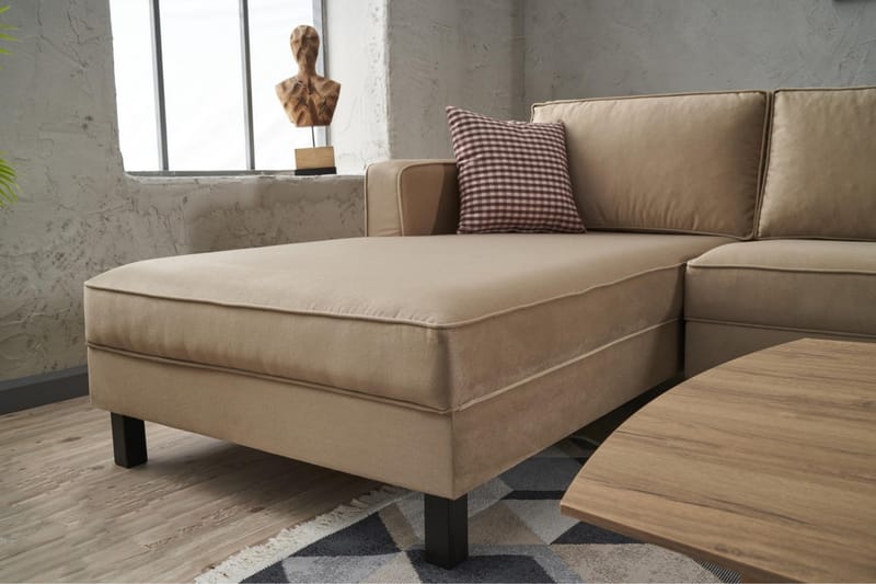 Sofa m. Divan Vivianna 4-seters - Beige - 4 seters sofa med divan - Sofaer med sjeselong