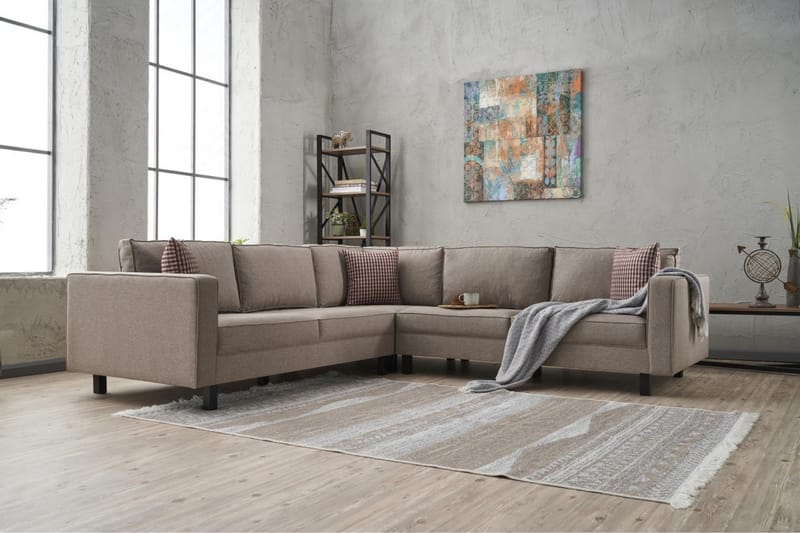 Sofa m. Divan Vivianna 4-seters - Krem - 4 seters sofa med divan - Sofaer med sjeselong