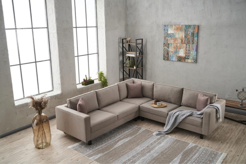 Sofa m. Divan Vivianna 4-seters - Krem - Møbler - Sofaer - Sofaer med sjeselong - 4 seters sofa med divan