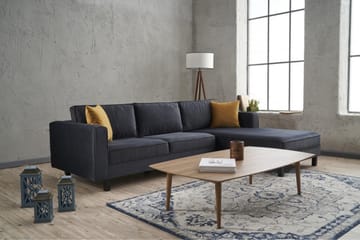 Sofa m. Divan Vivianna 4-seters - Mørkegrå - Møbler - Sofaer - Sofaer med sjeselong - 4 seters sofa med divan
