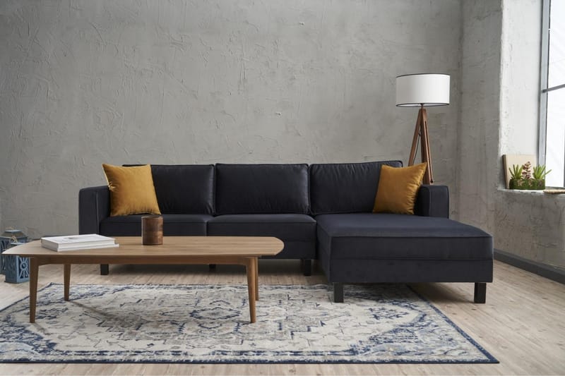 Sofa m. Divan Vivianna 4-seters - Mørkegrå - Møbler - Sofaer - Sofaer med sjeselong - 4 seters sofa med divan
