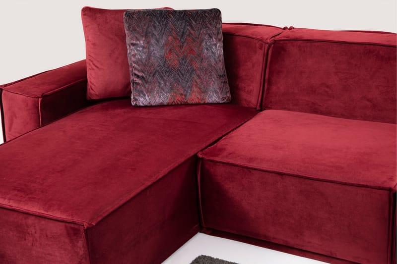 Sofa m. Divan Woodlaw 4-seters - Burgundy - 4 seters sofa med divan - Sofaer med sjeselong