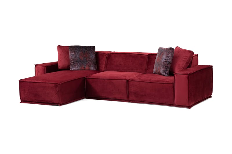 Sofa m. Divan Woodlaw 4-seters - Burgundy - 4 seters sofa med divan - Sofaer med sjeselong