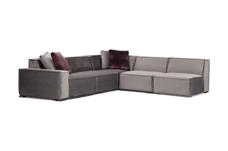 Sofa m. Divan Woodlaw 6-seters - Grå - Sofaer med sjeselong