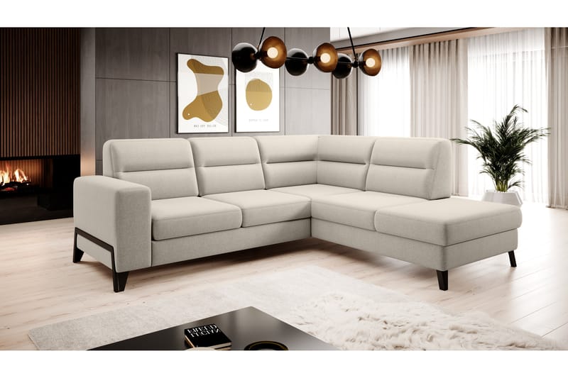 Sofa m. Sjeselong Banty 4-seters - Beige - 4 seters sofa med divan - Sofaer med sjeselong