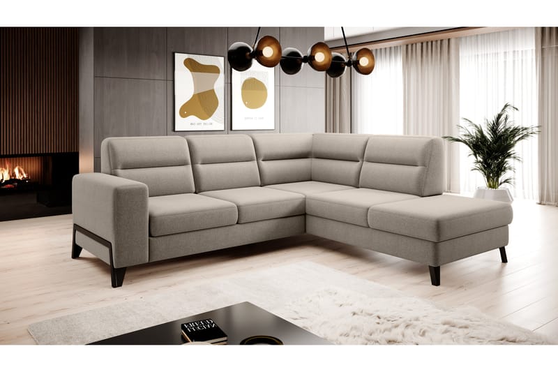 Sofa m. Sjeselong Banty 4-seters - Beige - 4 seters sofa med divan - Sofaer med sjeselong