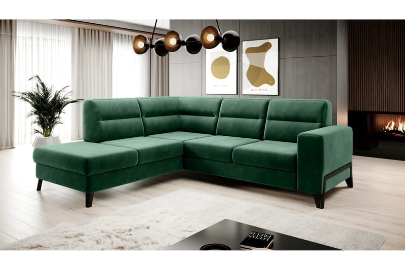 Sofa m. Sjeselong Banty 4-seters - Grønn - Møbler - Sofaer - Sofaer med sjeselong - 4 seters sofa med divan
