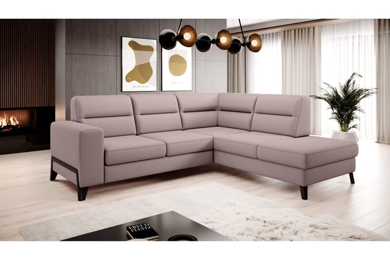 Sofa m. Sjeselong Banty 4-seters - Rosa - 4 seters sofa med divan - Sofaer med sjeselong