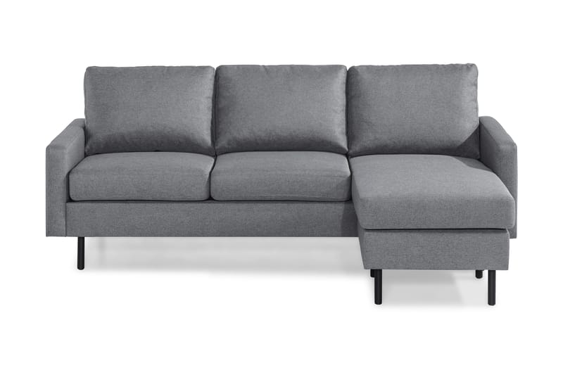 Sofa Malley 3-seter med Divan Vendbar - Lysgrå - 3 seters sofa med divan - Sofaer med sjeselong