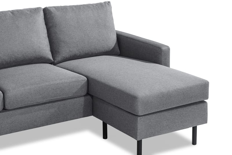 Sofa Malley 3-seter med Divan Vendbar - Lysgrå - 3 seters sofa med divan - Sofaer med sjeselong
