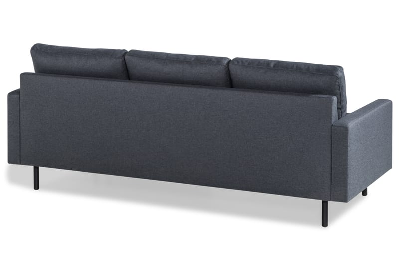 Sofa Malley 3-seter med Divan Vendbar - Mørkgrå - 3 seters sofa med divan - Sofaer med sjeselong