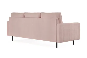 Peppe 3-seters Vendbar L-formet Divansofa i Manchester - Rosa - Møbler - Sofaer - Sofaer med sjeselong - 3 seters sofa med divan