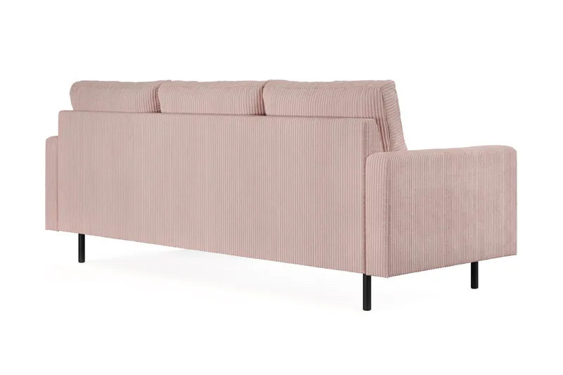 Peppe 3-seters Vendbar L-formet Divansofa i Manchester - Rosa - Møbler - Sofaer - Sofaer med sjeselong - 3 seters sofa med divan